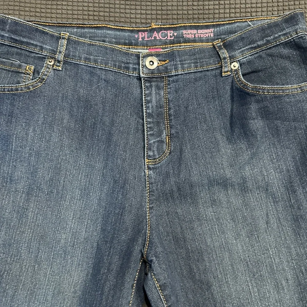 The Children's Place Girls Plus 18 Super Skinny Jeans Blue Denim Stretch NWOT